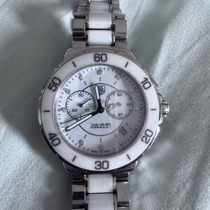 Tag Heuer White and Silver Women's Watch
